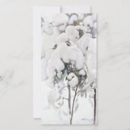 Tarjeta Varetas de pino cubiertas de nieve (por Pekka Halo
