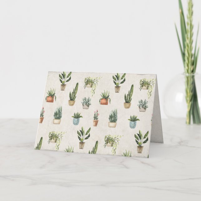 Tarjeta variedad de macetas de plantas acuáticas cumpleaño (Anverso)