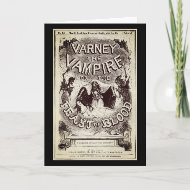 Tarjeta Varney el vampiro (portada de la publicación) (Anverso)