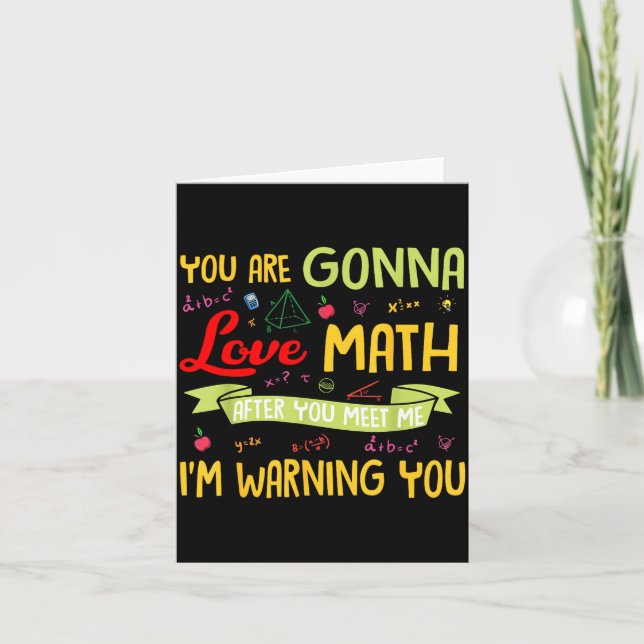 Tarjeta Vas a Amar las Matemáticas Después de Conocerme Te (Anverso)
