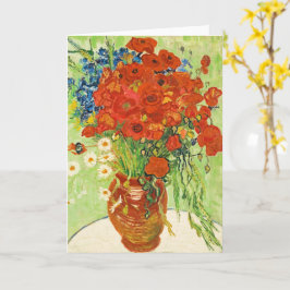 Tarjeta Vase con Cornflowers y Poppies, Van Gogh