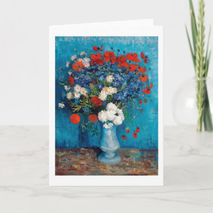 Tarjeta Vase con Cornflowers y Poppies, Van Gogh