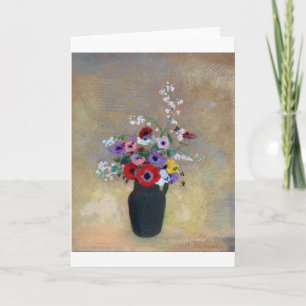 Tarjeta Vase con flores mixtas, Redon