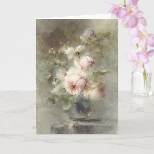 Tarjeta Vase con rosas (Orquídea)