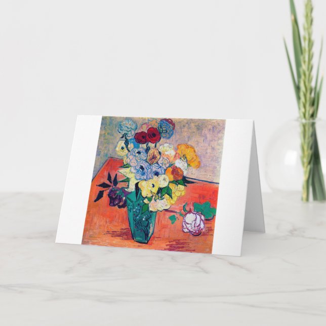 Tarjeta Vase con Rosas y Anemones, Van Gogh (Anverso)