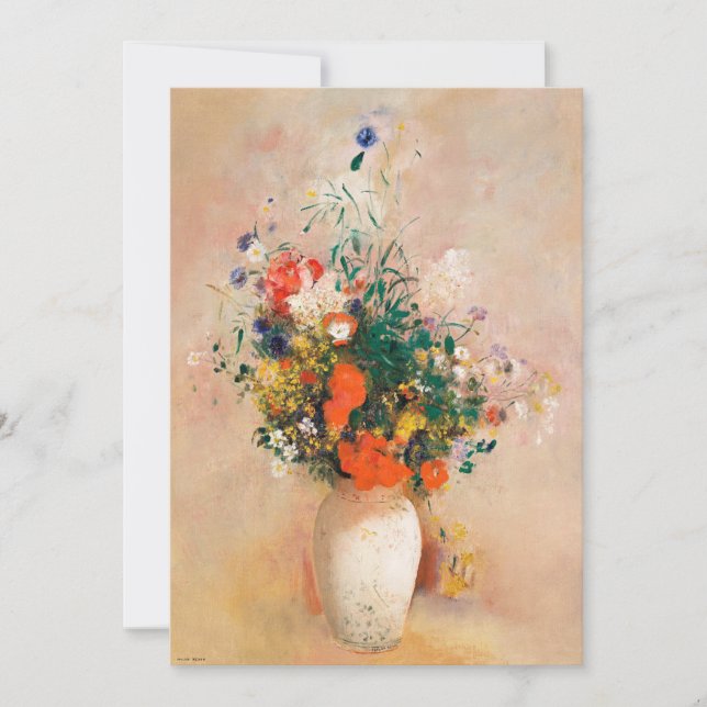 Tarjeta Vase de flores por Redon Post-Impresionista (Anverso)