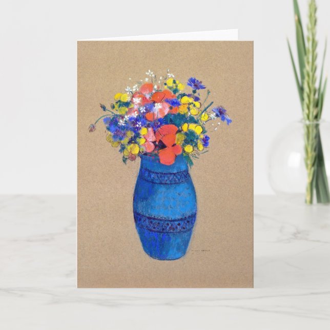 Tarjeta Vase de flores, Redon (Anverso)