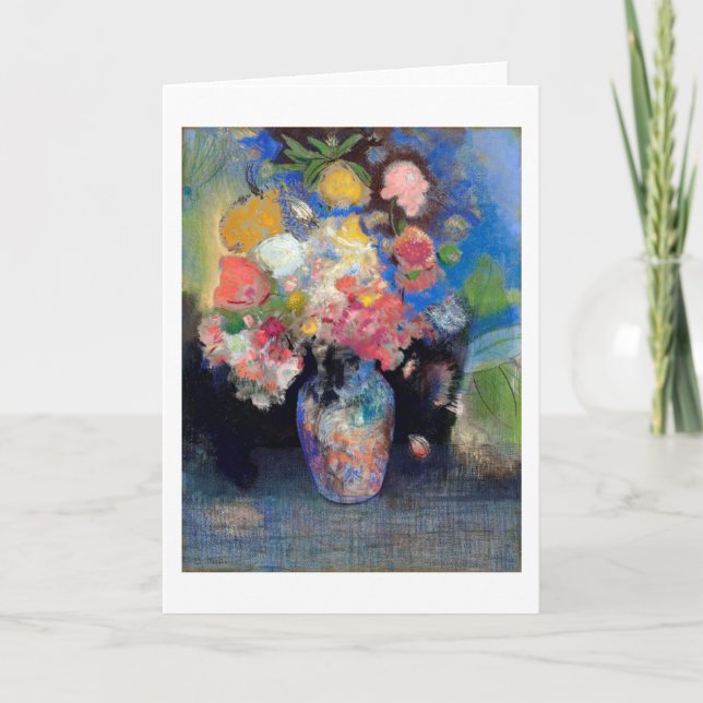 Tarjeta Vase de flores, Redon (Anverso)