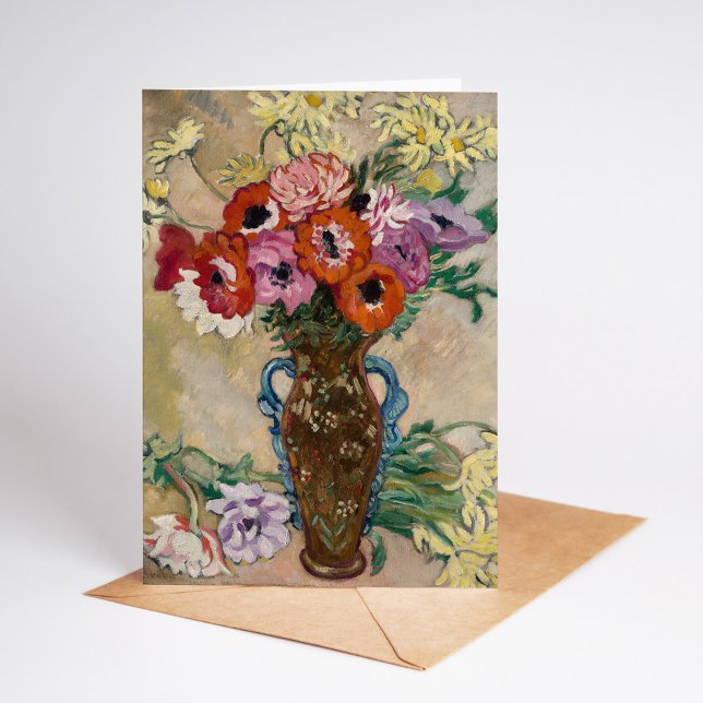Tarjeta Vase decorada con anémonas | Louis Valtat (Subido por el creador)