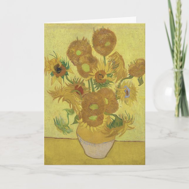 Tarjeta Vase with Twelve Sunflowers by Vincent van Gogh (Anverso)