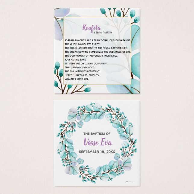 Tarjeta Vasso Koufeta (Anverso y reverso)