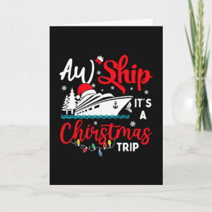 Tarjeta Vaya Barco Es Viaje De Navidad Crucero Luces De Na
