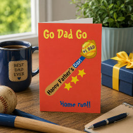 Tarjeta Váyanse Papá Feliz Día del Padre jonrón de béisbol
