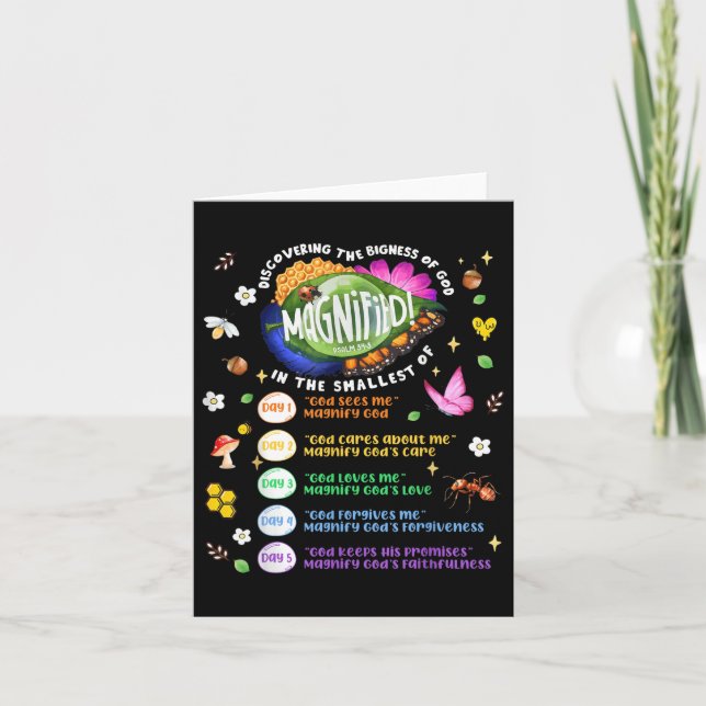 Tarjeta Vbs 2025 Magnified Pequeños Insectos Adventure Vbs (Anverso)