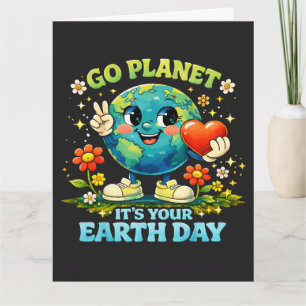 Tarjeta Ve a Planeta Es tu Día de la Tierra verde