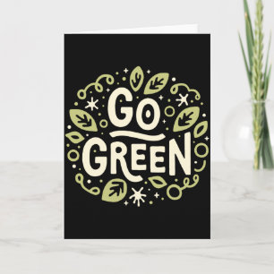Tarjeta Ve a Verde Ecológico Estético Bonito Día de la Tie