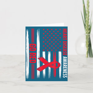 Tarjeta Ve Enfermedad del Corazón Rojo Bandera Americana E