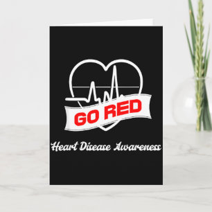 Tarjeta Ve Rojo Por La Conciencia De La Enfermedad Cardíac