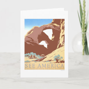 Tarjeta Vea América viajar WPA 1939