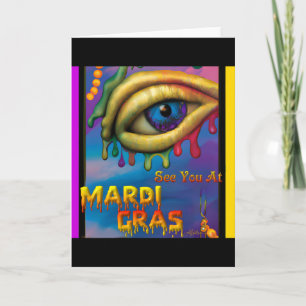 Tarjeta Vea Usted En Los Ojos De Mardi Gras
