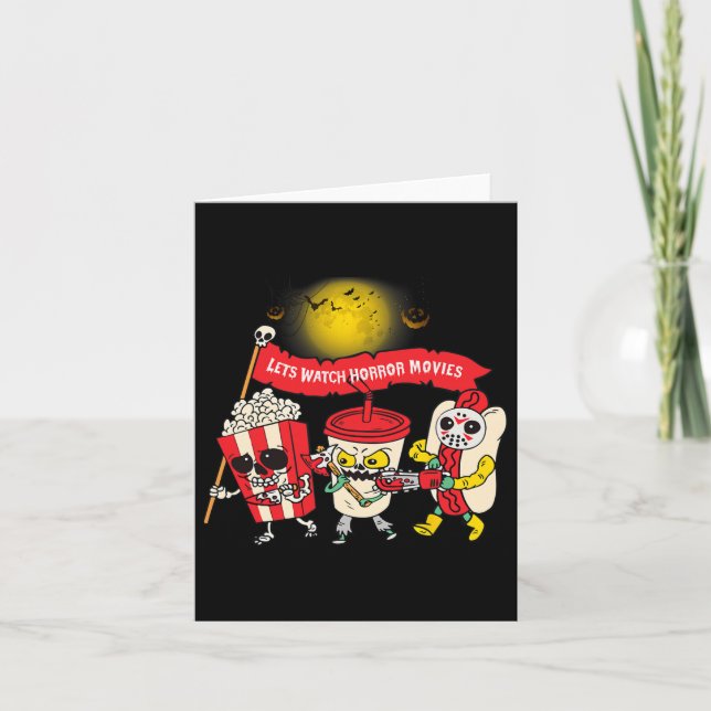 Tarjeta Veamos películas de horror Halloween Funny Ghost S (Anverso)