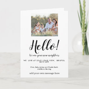Tarjeta Vecino editable Hello Neighbor, nueva dirección, i