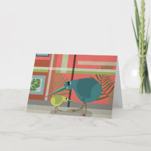 Tarjeta Vector Kiwi Bird Family