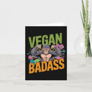 Tarjeta Vegan Bodybuilder Weightlifter Gorilla