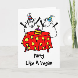 Tarjeta Vegan Fiesta Feliz Cumpleaños