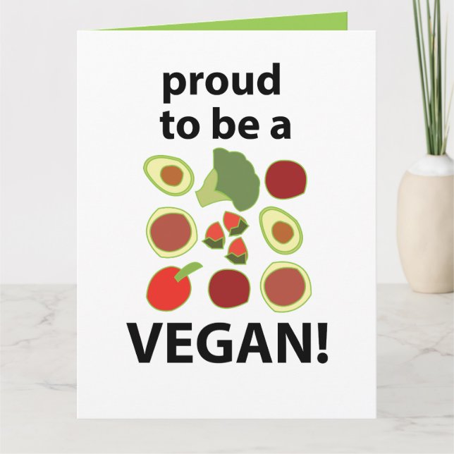 Tarjeta Vegan Orgulloso De Ser Vegan (Anverso)