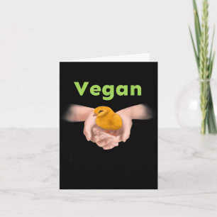 Tarjeta Vegana por la pollita sin voz - derechos de los an