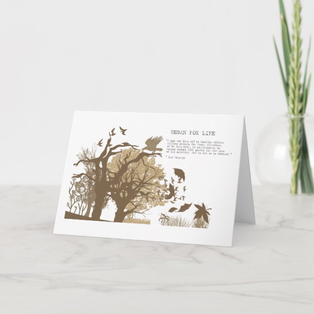 Tarjeta Vegano - cita de Tolstoy (Anverso)