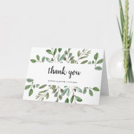 Tarjeta Vegetación y escritura de acuarela simple | Gracia
