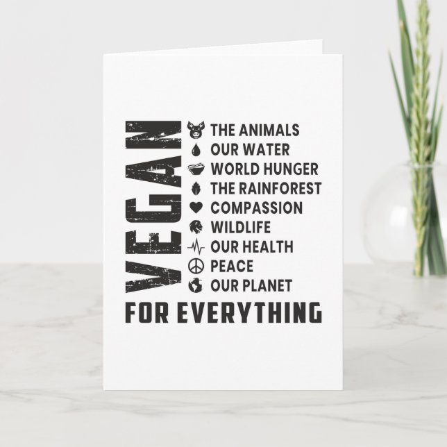 Tarjeta Vegetariano Vegetariano Veganism Gracioso regalo (Anverso)