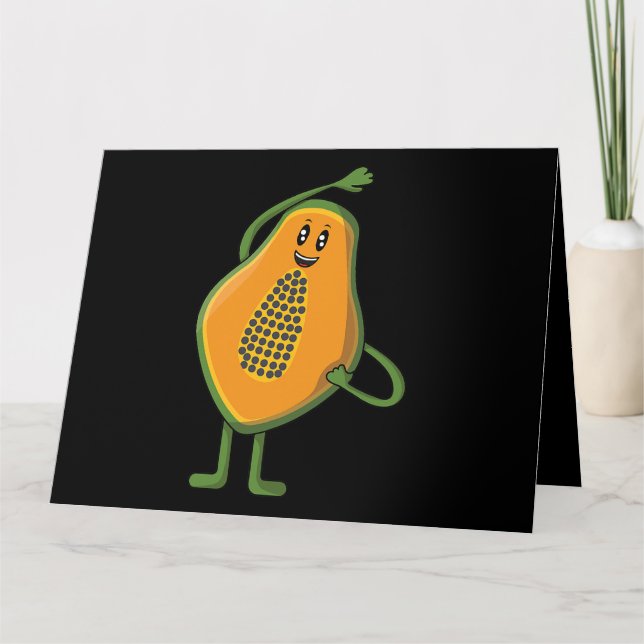 Tarjeta Veggie power Vegan Papaya Kraft enlug Papaya Papa (Anverso)