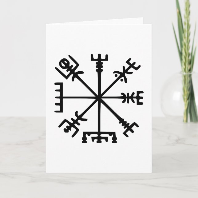 Tarjeta Vegvísir (brújula vikina) (Anverso)