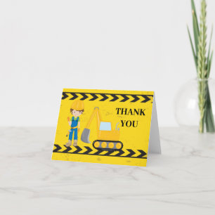 Tarjeta Vehículo de Construcción Cool Excavadora Niños Gra