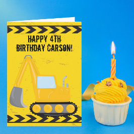 Tarjeta Vehículo de Construcción Personalizado Feliz Cumpl