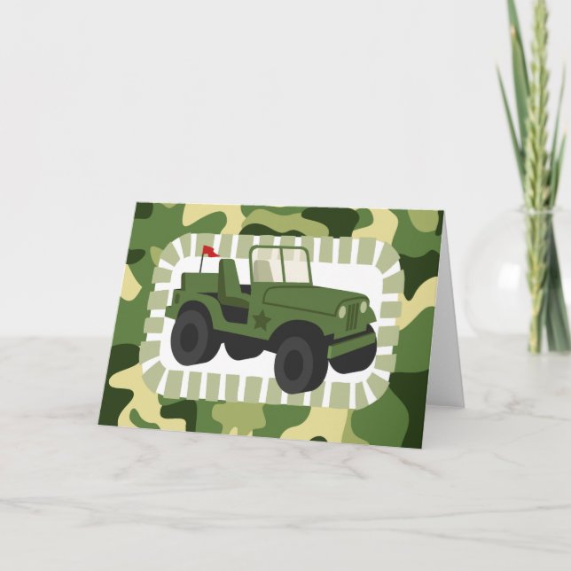 Tarjeta Vehículo militar de la Armada Camo (Anverso)
