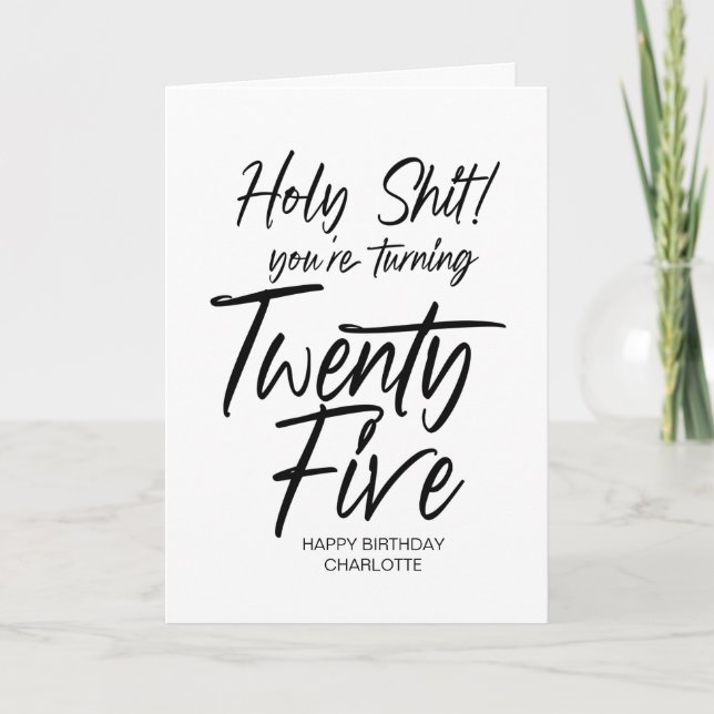 Tarjeta Veinticinco cumpleaños feliz para ella (Anverso)