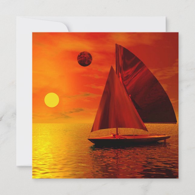Tarjeta Vela al atardecer (Anverso)