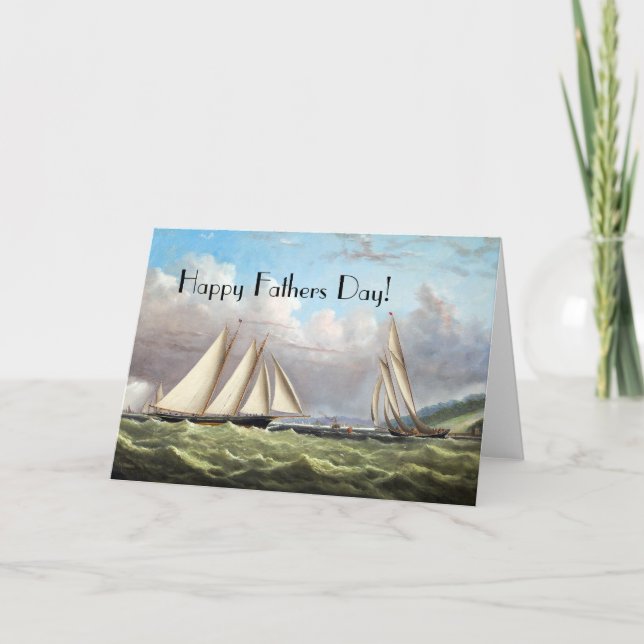 Tarjeta Vela Clipper Ships Ocean Fathers Day Card (Anverso)