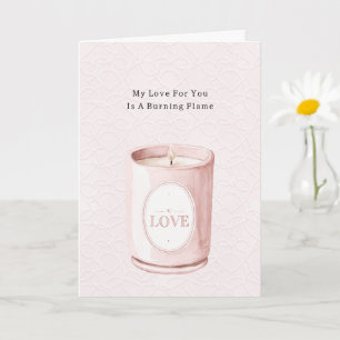 Tarjeta Vela de amor rosa