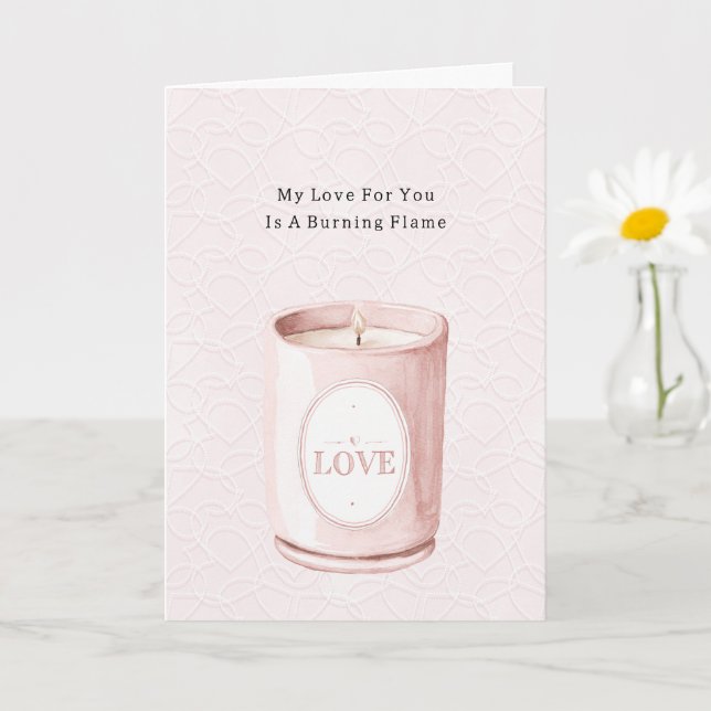 Tarjeta Vela de amor rosa (Planta pequeña)