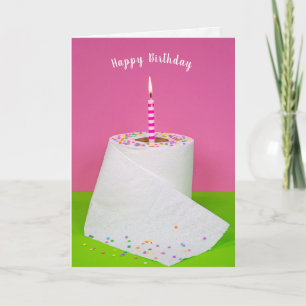 Tarjeta vela de cumpleaños en papel higiénico
