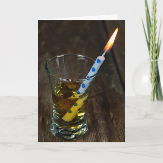 Tarjeta vela de cumpleaños en vidrio de disparo (Anverso)