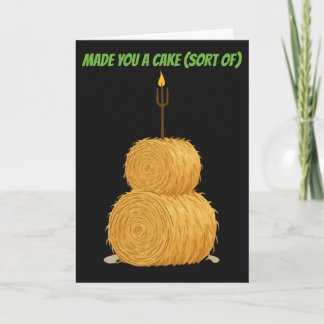 Tarjeta Vela de pastel de cumpleaños de pacas de heno Horc