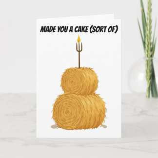 Tarjeta Vela de pastel de cumpleaños de pacas de heno Horc