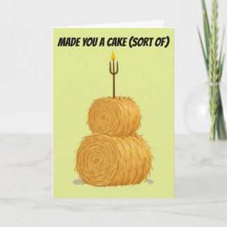Tarjeta Vela de pastel de cumpleaños de pacas de heno Horc