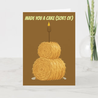 Tarjeta Vela de pastel de cumpleaños de pacas de heno Horc